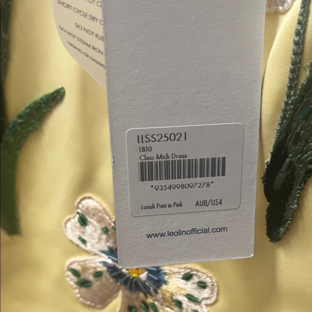 Leo Lin Cleo yellow embroidered dress - Picture 6 of 6